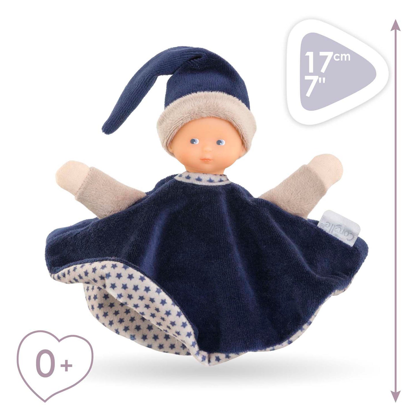 Corolle Tidoudou - dunkelblaues Kuschelstuch, 17 cm