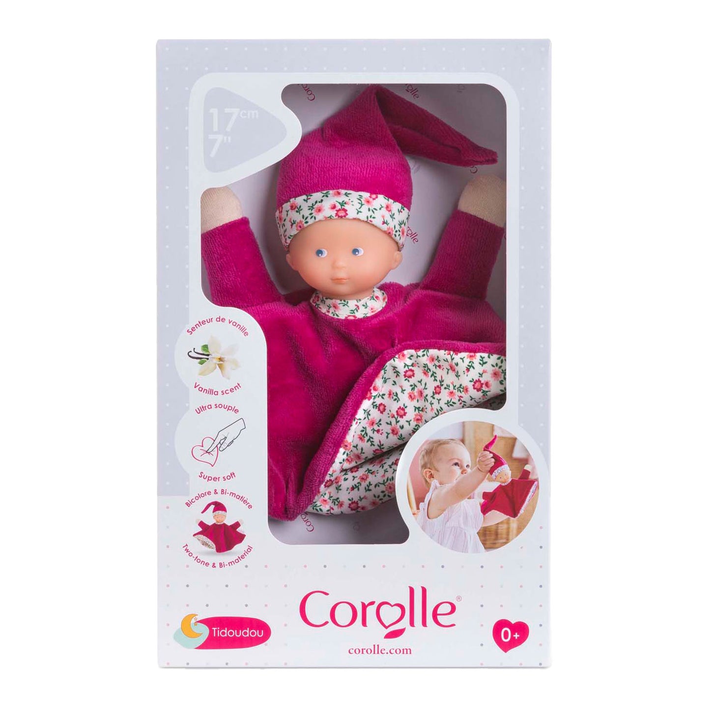 Corolle Tidoudou - Pink Grenadine Kuschelstuch, 17 cm