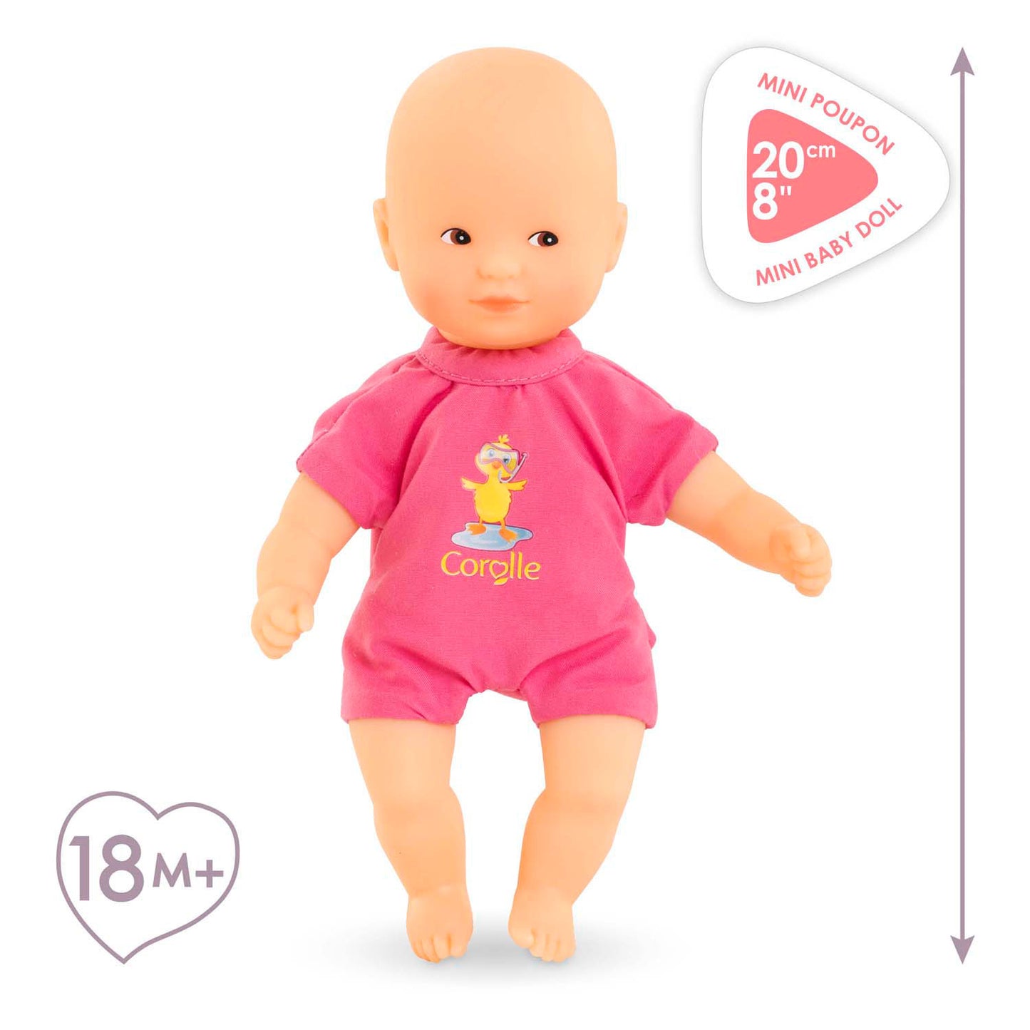 Corolle Mini Bad Babypop - Pink, 20 cm