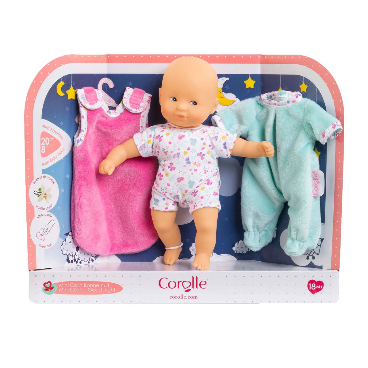 Corolle Mini Calin Good Night Pop Set - Schmetterlinge, 20 cm