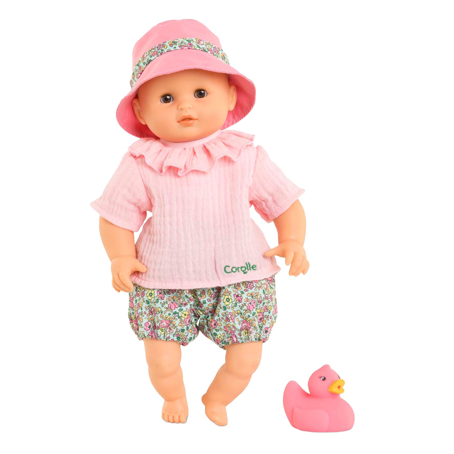 Corolle Badpop Coralie mit Gummi Ente - Bloomer, 30 cm
