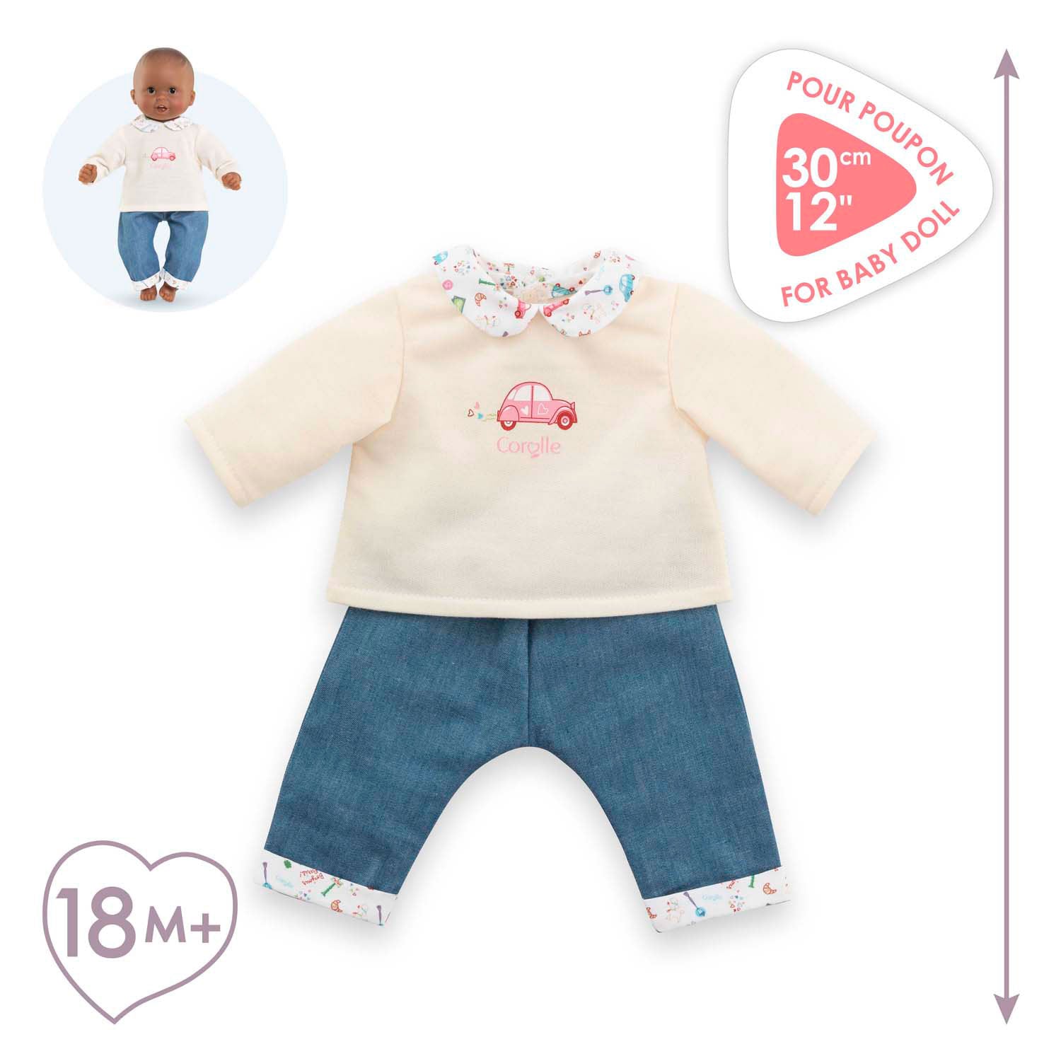 Corolle T-Shirt und Jeans für Babypuppen, 30 cm