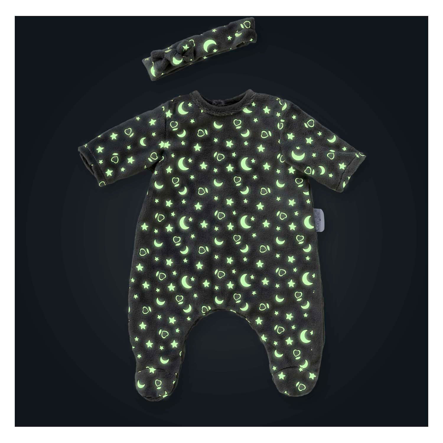 Corolle Dolls Pyjamas Glitzer im Dunkeln und Haarband, 36 cm