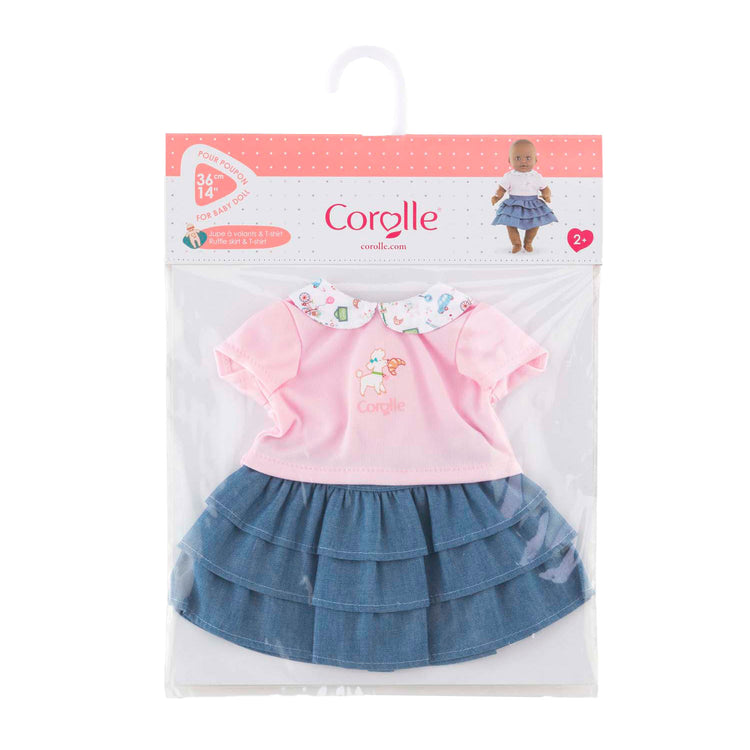 Corolle-Rock mit Rüschen und T-Shirt für Babypuppen, 36 cm.
