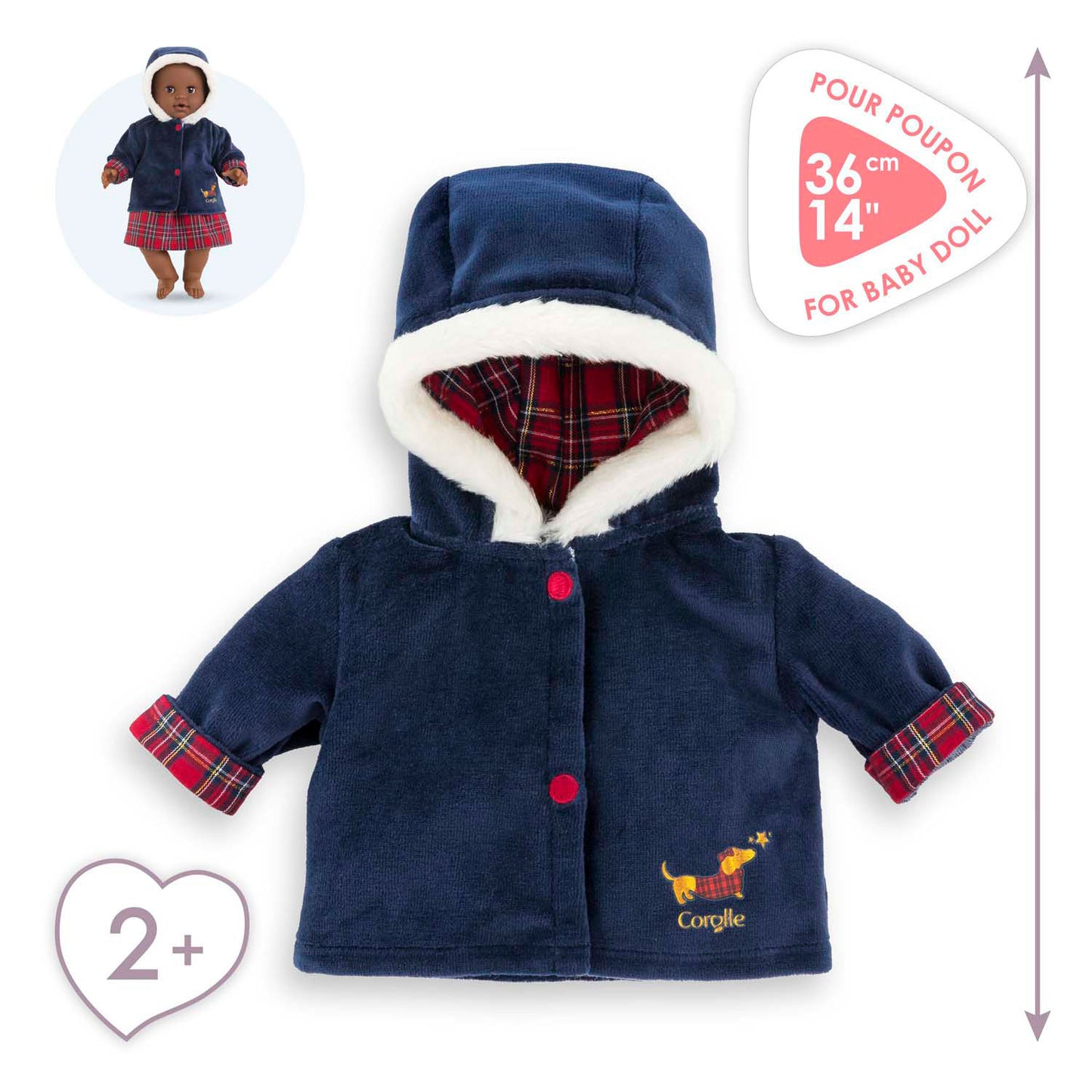 Corolle Holidays Jacke für Baby Pop, 36 cm