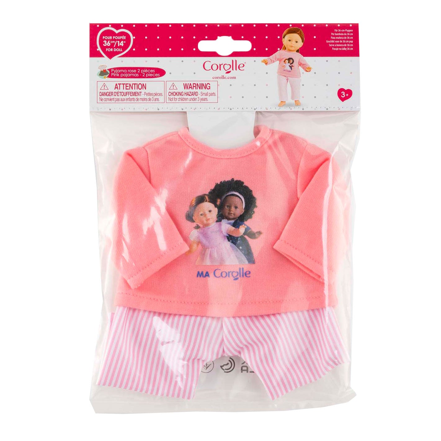Corolle rosa Pyjama für Puppen von 36 cm, 2dlg.
