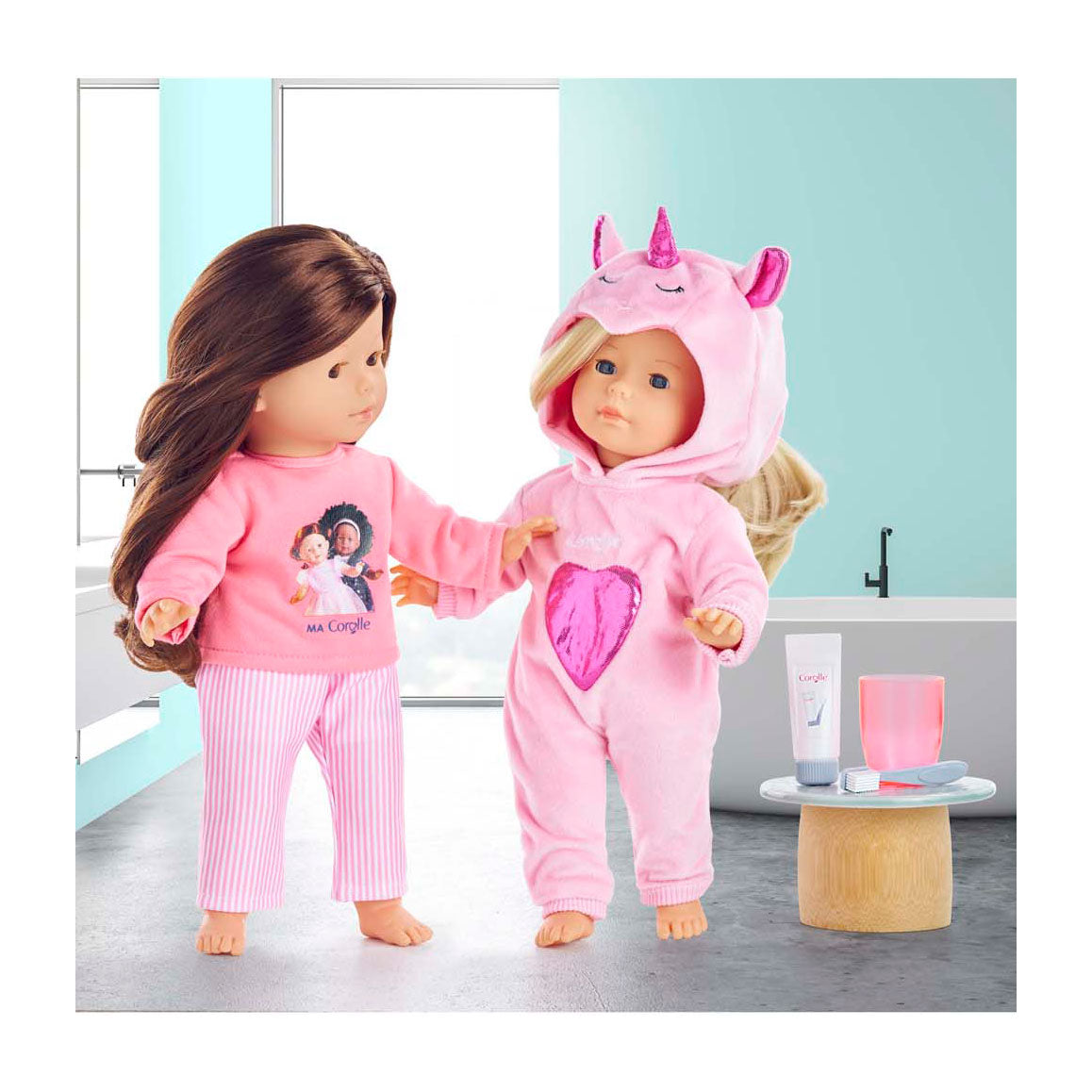 Corolle Pink Unicorn Pyjamas für Puppen von 36 cm, 2dlg.
