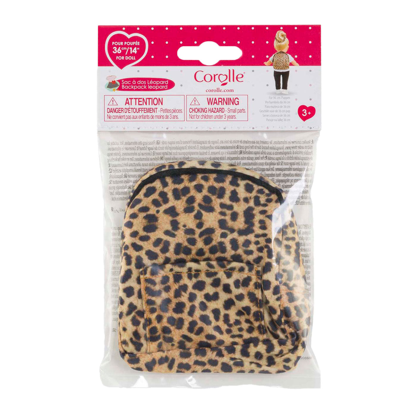 Corolle -Rucksack für Puppen Leopard, 36 cm