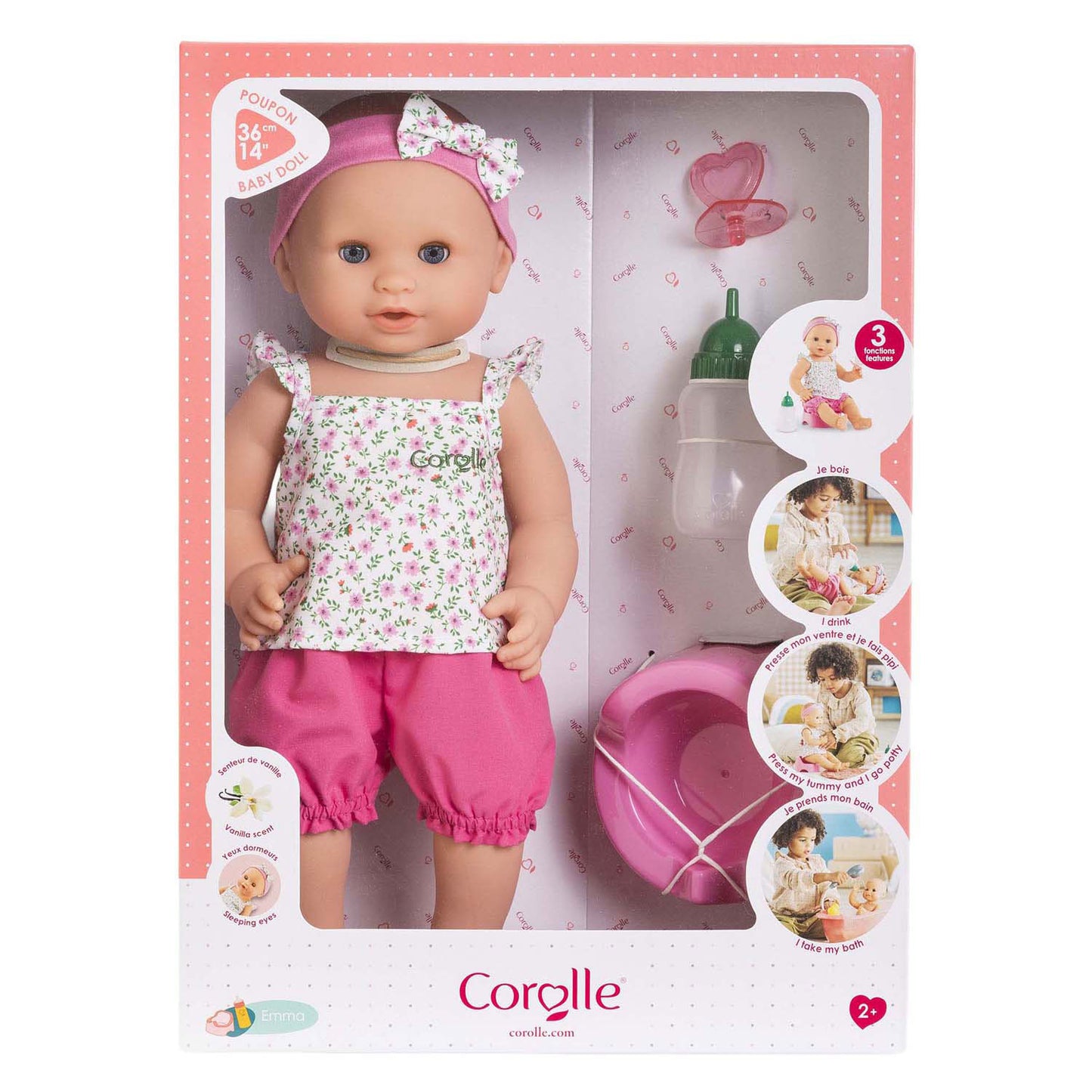 Corolle Mon Grande Poupon Trink- und Pinkelpuppe Emma – 36 cm