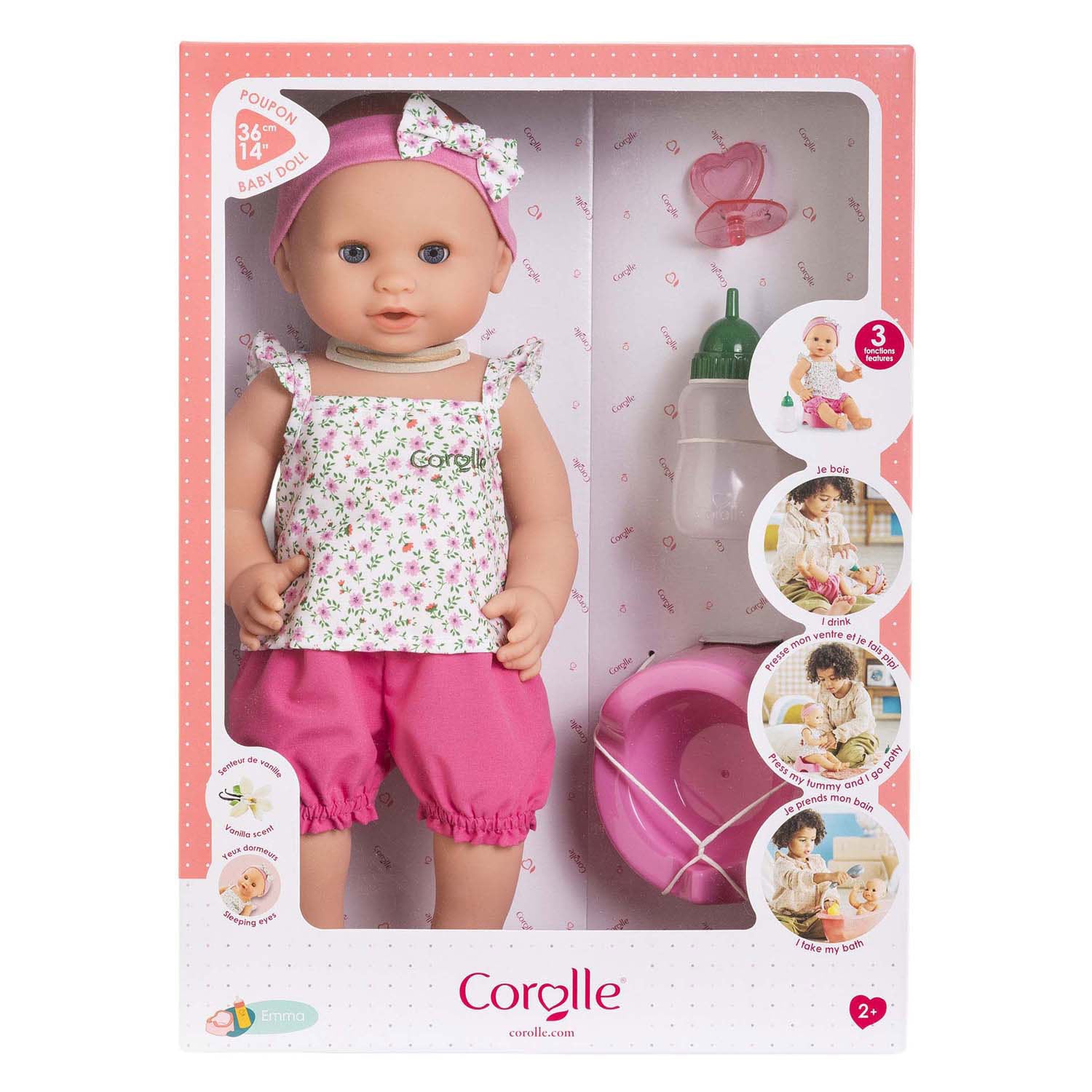 Corolle Mon Grande Poupon Trink- und Pinkelpuppe Emma – 36 cm