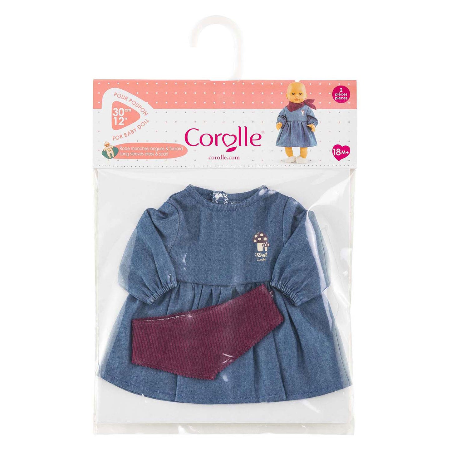 Corolle Jeanskleid mit Schal, kleiner Entdecker – 30 cm
