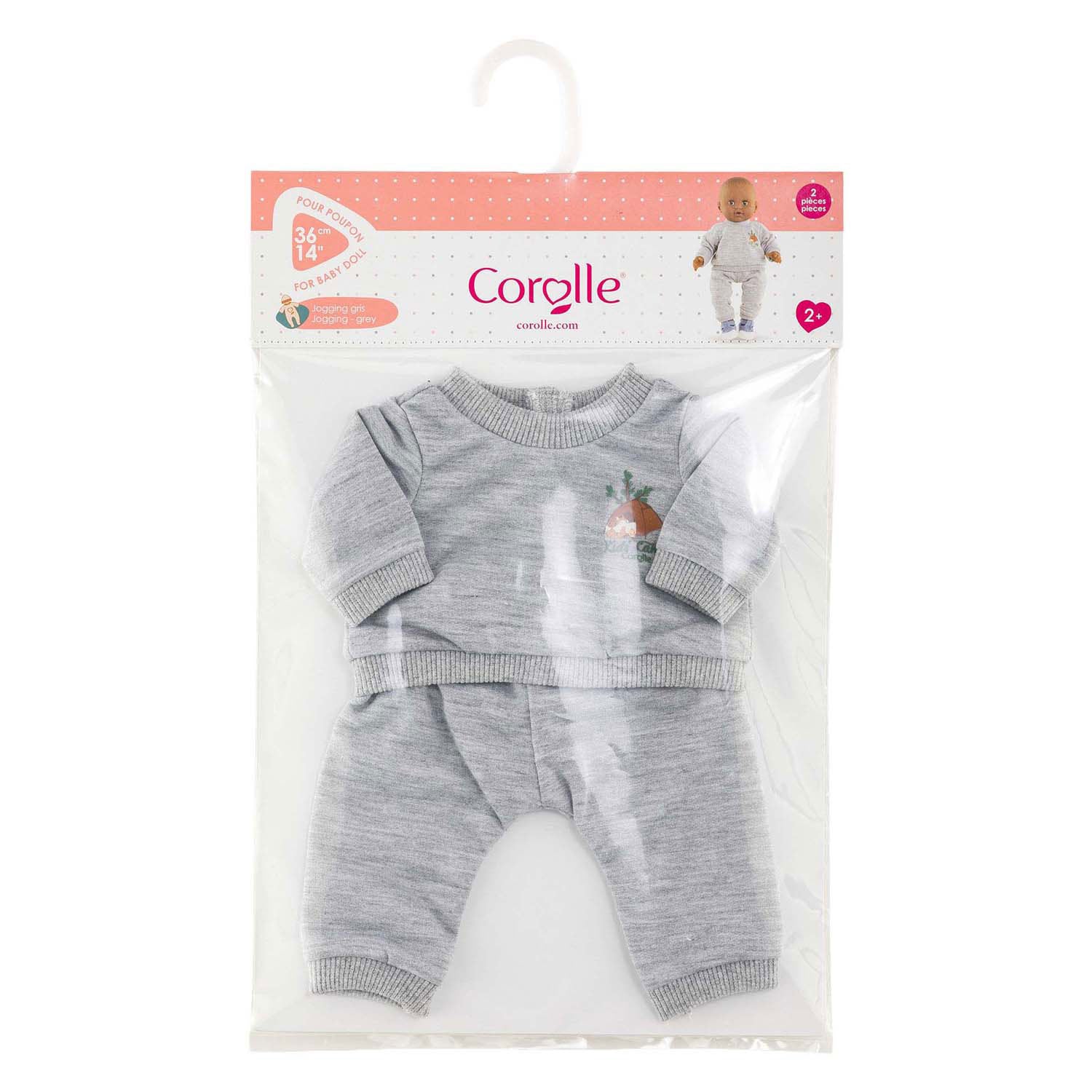 Corolle grauer Jogginganzug kleiner Entdecker – 36 cm