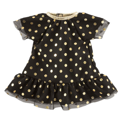 Corolle ma schwarzes Puppenkleid mit goldenen Punkten – 36 cm