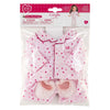 Pyjama und Hausschuhe für Corolle Ma-Puppe – Herzen – 36 cm