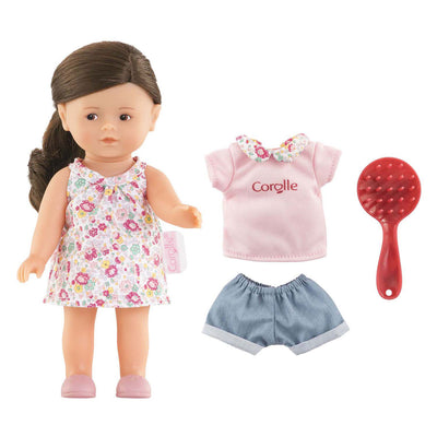 Corolle Mini-Babypuppe Romy mit 3 Zubehörteilen – 20 cm