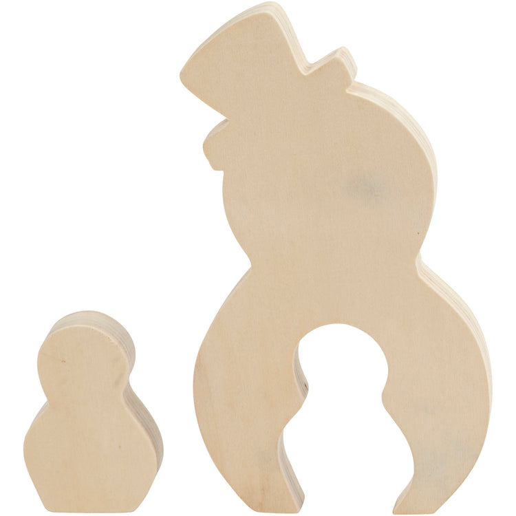 Creativ Company 2in1 Figuren, Schneemann, H: 7,7 + 20 cm, T: 2 cm, B: 5,3 + 11,3 cm, 1 Set