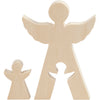 Creativ Company 2in1 Figuren, Engel, H: 7,8 + 20 cm, T: 2 cm, B: 4,5 + 14,3 cm, 1 Set