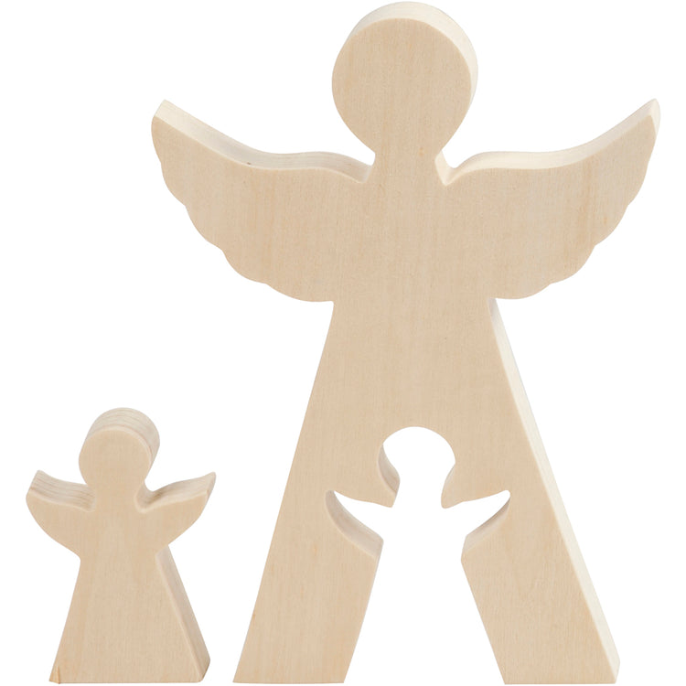 Creativ Company 2in1 Figuren, Engel, H: 7,8 + 20 cm, T: 2 cm, B: 4,5 + 14,3 cm, 1 Set
