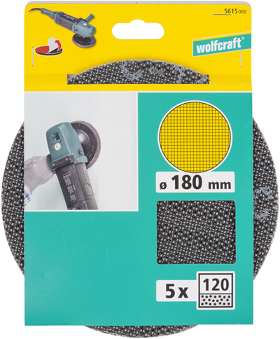 Wolfcraft befestigt Gitter | sic | k120 | ws | ø180mm | 5 Stück - 5615000