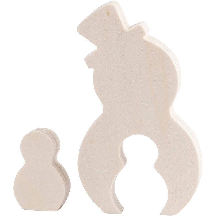 Creativ Company 2in1 Figuren, Schneemann, H: 4,5 + 11,5 cm, T: 1,2 cm, B: 3 + 6,5 cm, 1 Set
