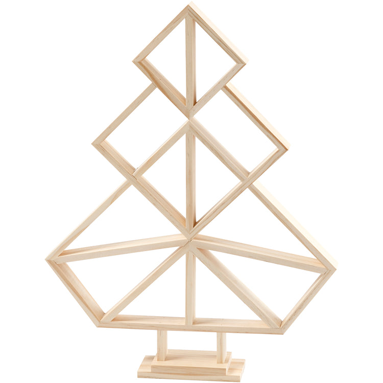 Creativ Company Geometrischer Weihnachtsbaum aus Holz, H: 40 cm, B: 31 cm, 1 Stück