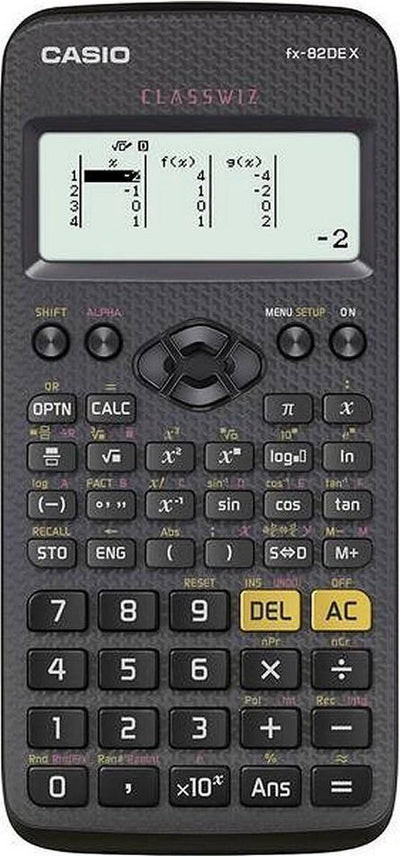 Casio fx-82dex – Schulrechner – 12-stelliges Display – batteriebetrieben – Schwarz