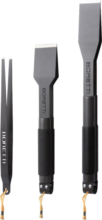 Boretti – 3-teiliges Grillzangen-Set – kompakte Zange, Pinzette, große Zange