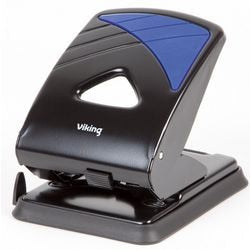 2-Loch Locher Office Depot Metall Softgriff 8cm 40 Blatt schwarz-blau