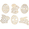 Creativ Company Holzfiguren, Ostern, H: 40 mm, Stärke 3 mm, 24 Stück 1 Box