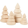 Creativ Company Weihnachtsbäume aus Holz, H: 3,3+4,3+5,3+6,3 cm, T 2,3+3+3,2+4 cm, 4 Stück 1 Karton
