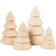 Creativ Company Weihnachtsbäume aus Holz, H: 3,3+4,3+5,3+6,3 cm, T 2,3+3+3,2+4 cm, 4 Stück 1 Karton