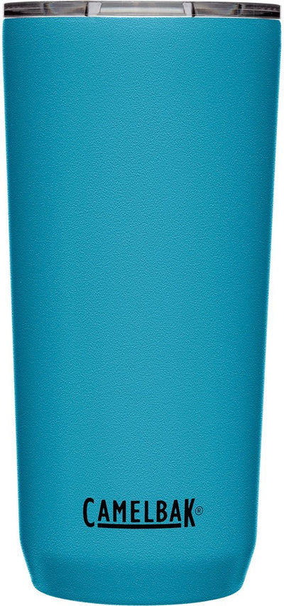 Camelbak Tumbler vakuumisolierter Thermosbecher – 600 ml – doppelwandige Isolierung – BPA-frei – rutschfester Silikonboden – lose Kappe (3 Positionen) – Trinkbecher – blau