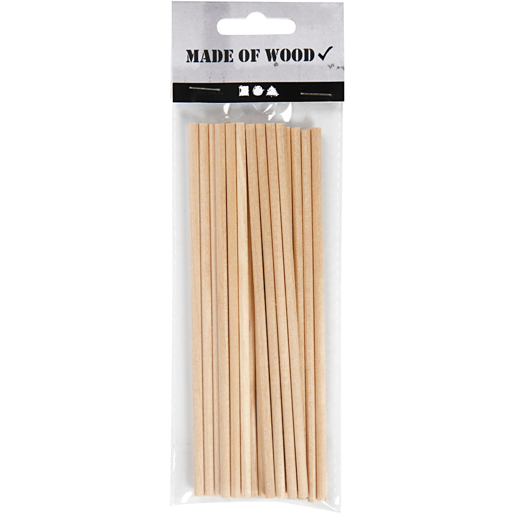 Creativ Company Round Craft Sticks Wood, 20st.