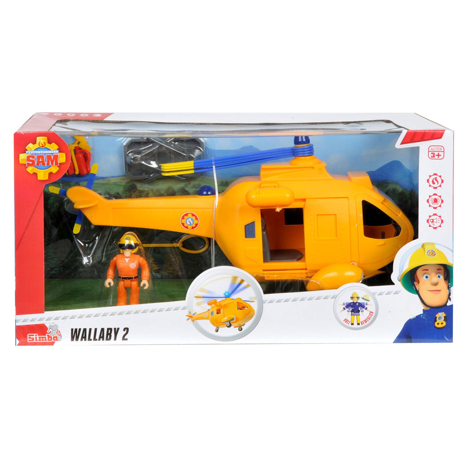Feuerwehrmann Sam Wallaby mit Figur