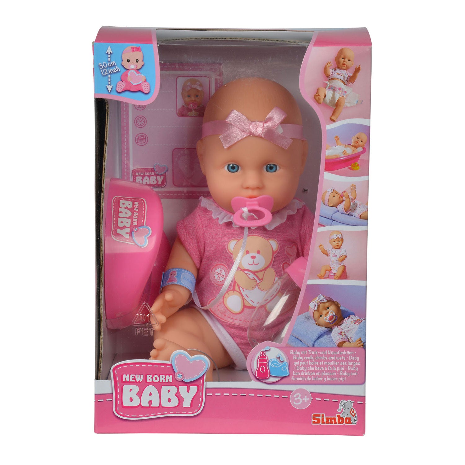 Neugeborenes Baby geborenes Baby geboren Babypuppe mit Accessoires 4dlg.