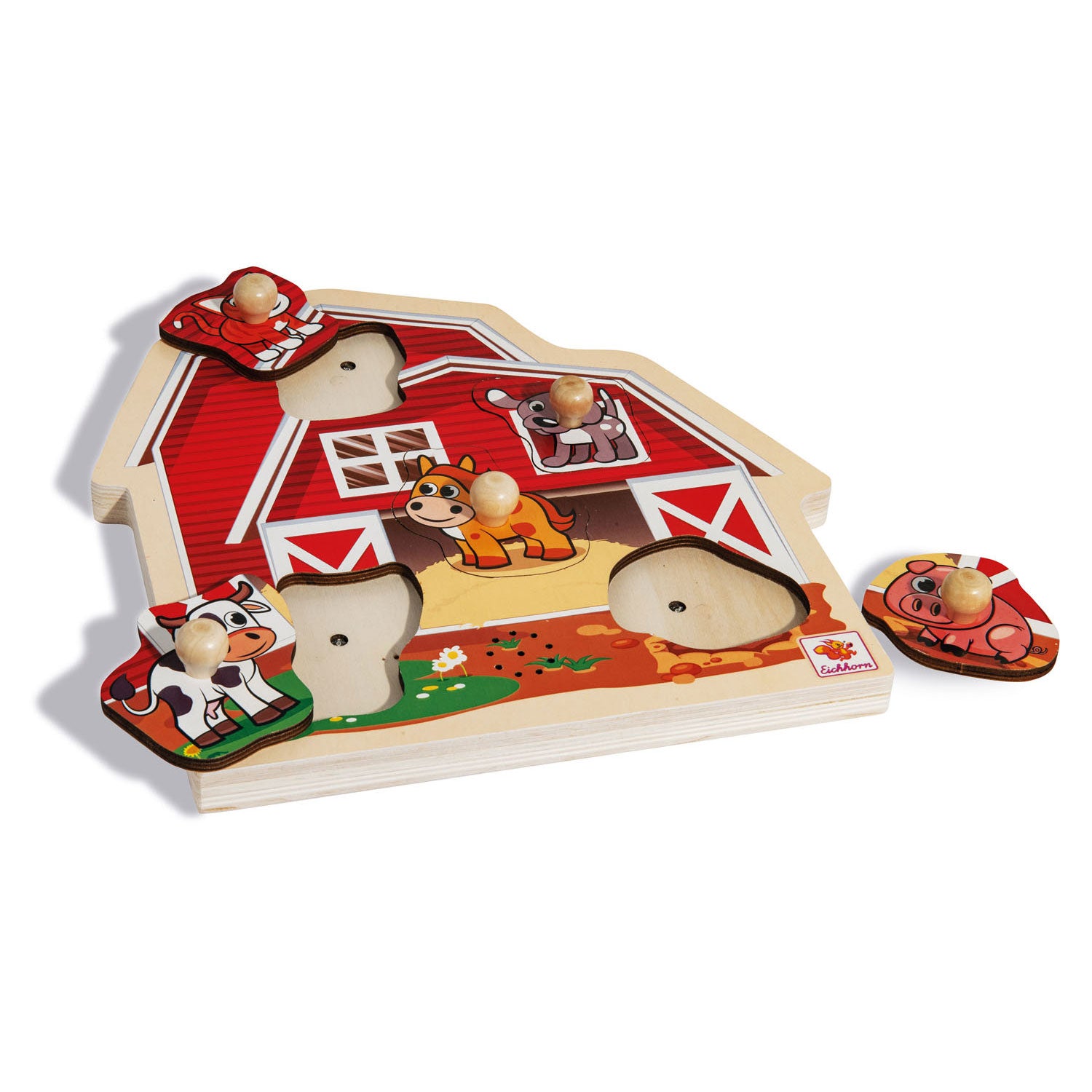 Eichhorn - Holz Nopjenspuzzle mit Sound 6dlg.
