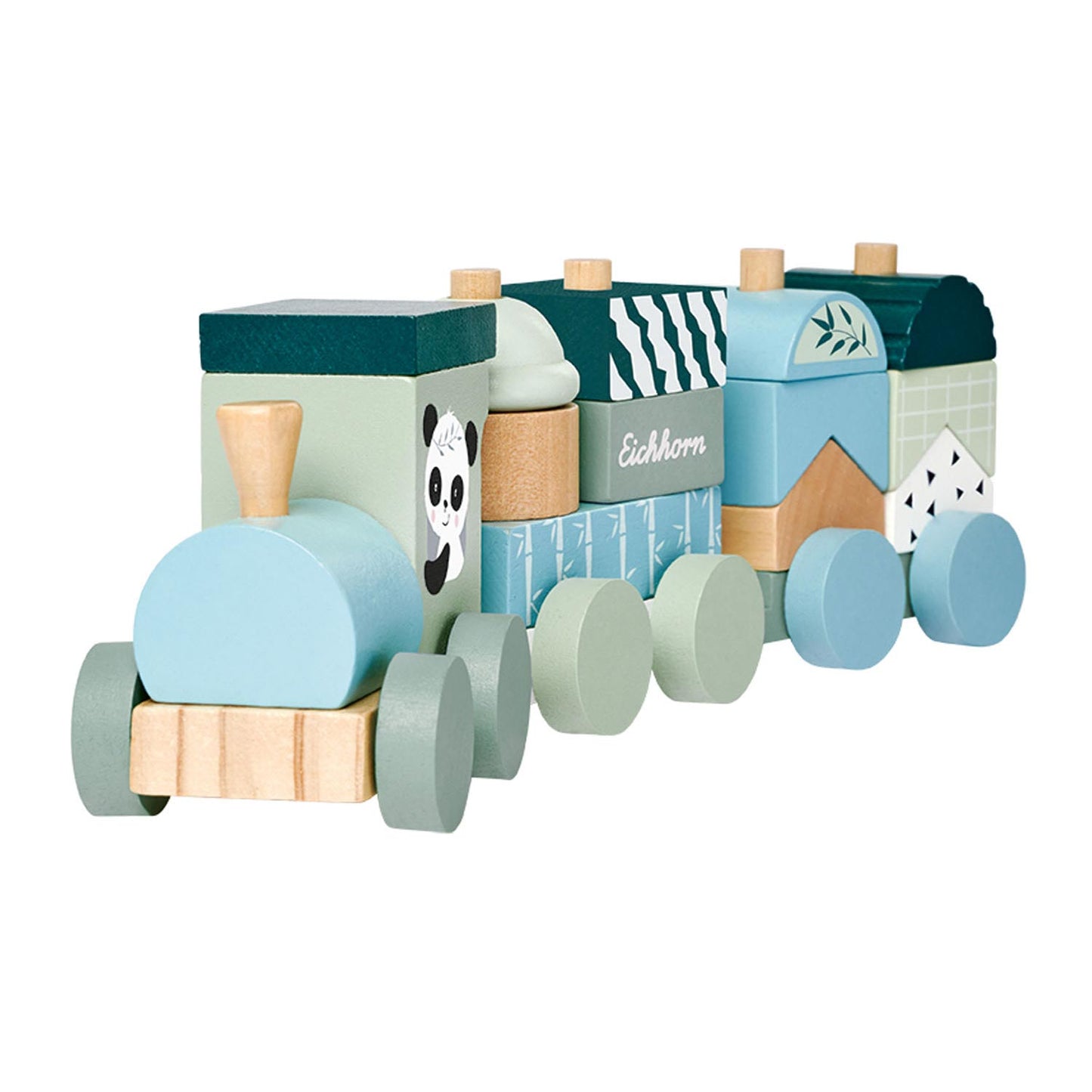 Eichhorn Holzblockzug Panda, 16dlg.