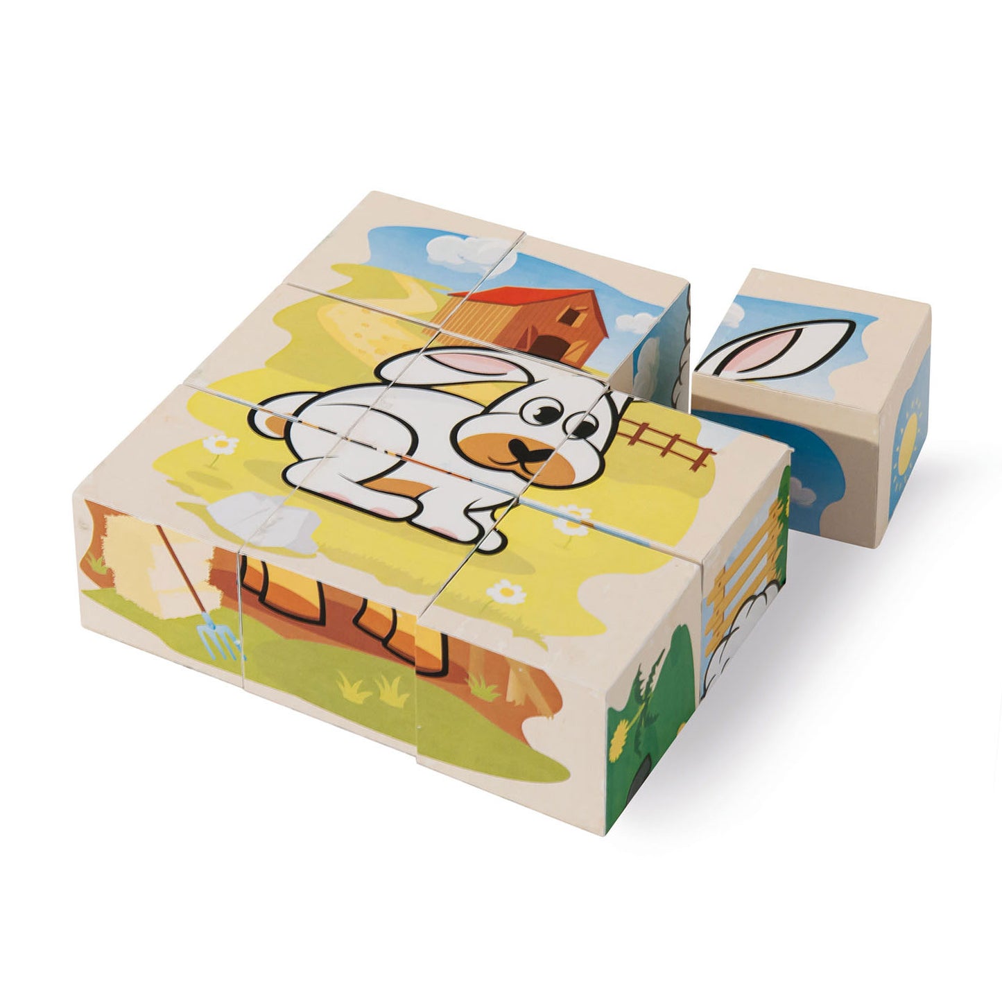 Eichhorn Holzblock Puzzle Farm