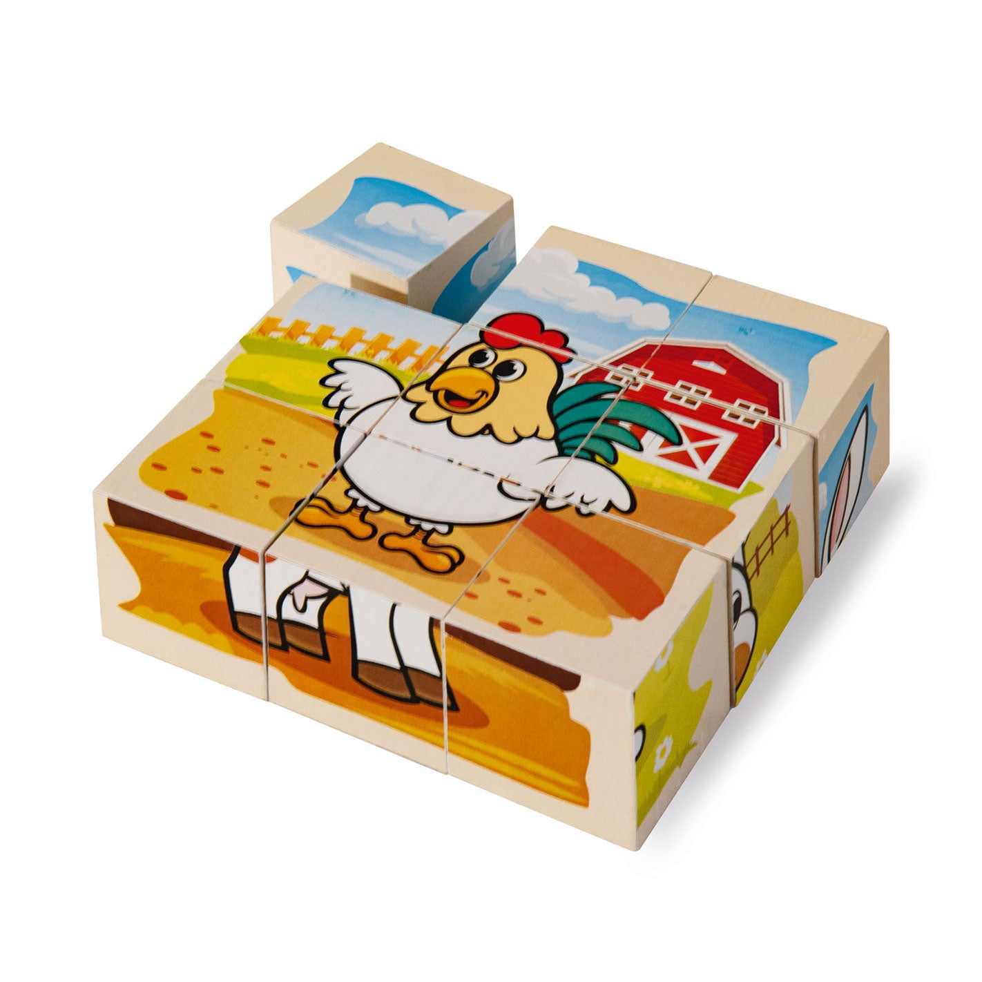 Eichhorn Holzblock Puzzle Farm