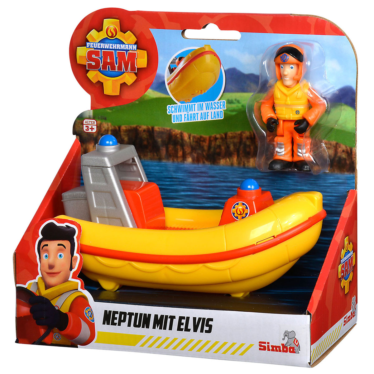 Feuerwehrmann Sam Rescue Boat mit Spielfigur Elvis
