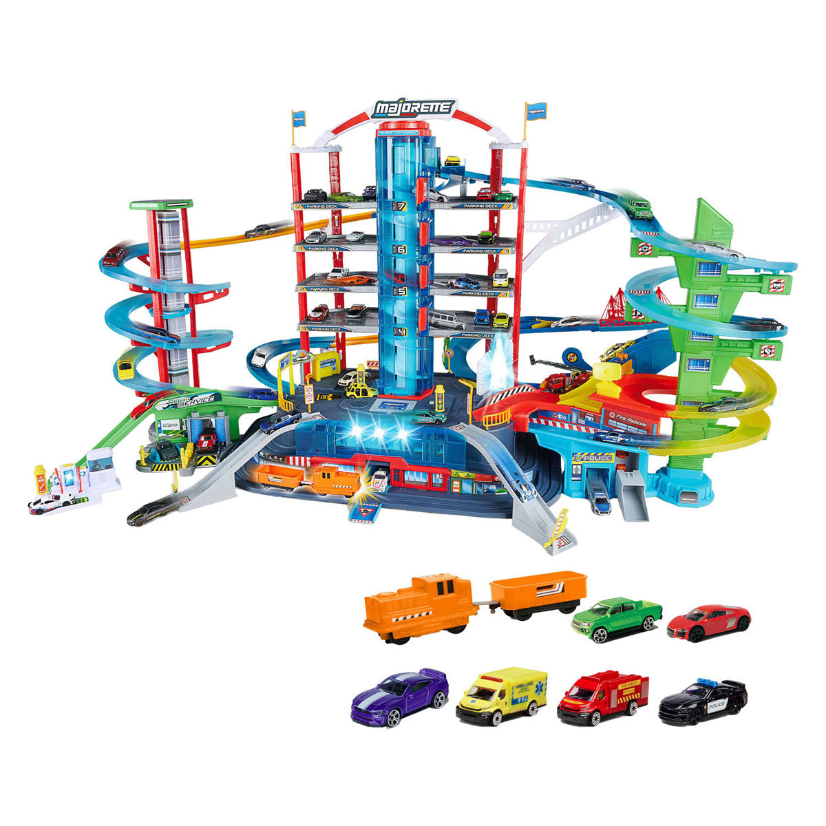 Majorette Super-City-Garage – mit 6 Fahrzeugen