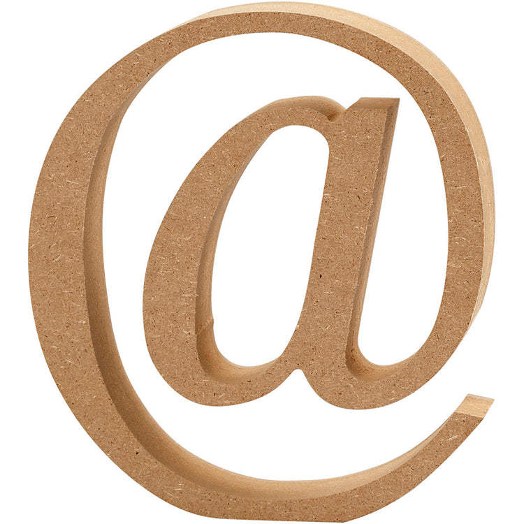 Kreativunternehmen Symbol von MDF, @, H: 13 cm, Dicke 2 cm, 1 Stück