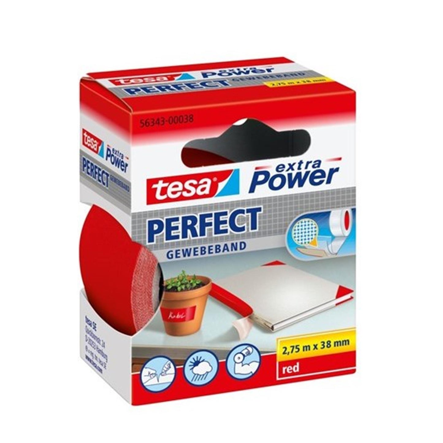 Tesa Extra Power 38 mm rot