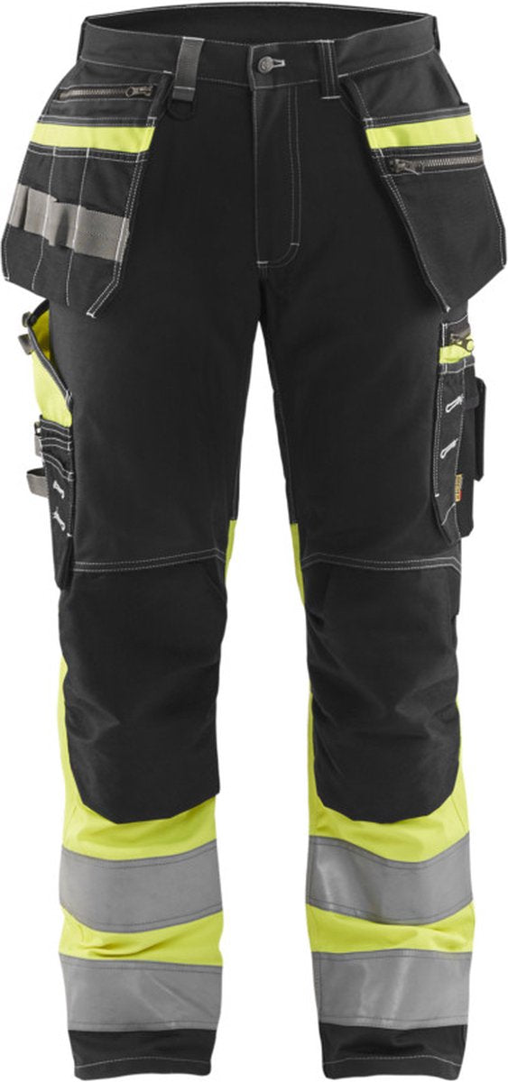 Blåkläder Blaklader Warnschutz-Arbeitshose mit Stretch 1794-1370 – schwarzes Warnschutzgelb – C52