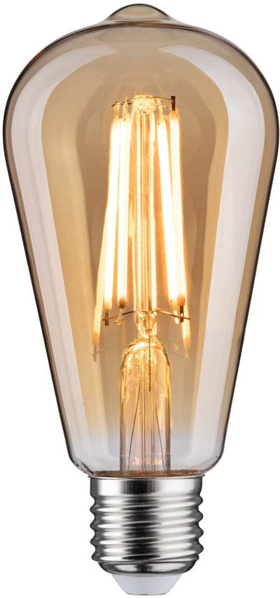 Paulmann 1879 Filament 230 V 3-Stufen-Dim-LED-Glühbirne Rustika E27 3-Stufen-Dim 470LM 6W 1800K Dimmbar Gold