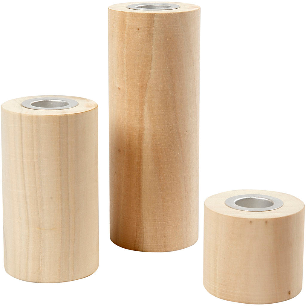 Creativ Company Kerzenständer, H: 14,5+9+6,5 cm, Lochgröße 2,3 cm, 3 Stück 1 Box