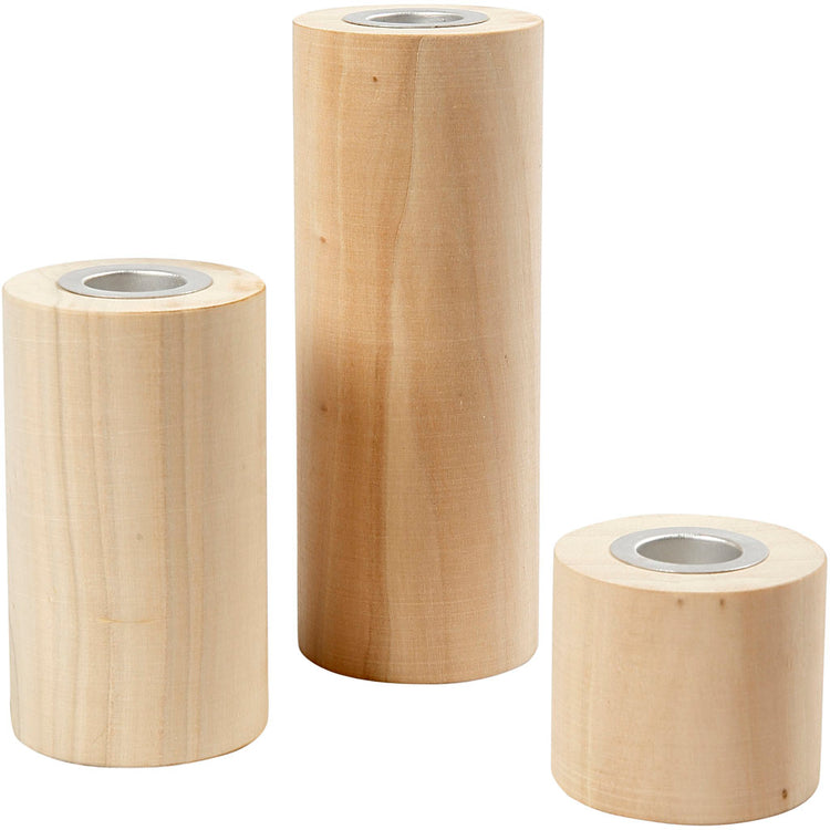 Creativ Company Kerzenständer, H: 14,5+9+6,5 cm, Lochgröße 2,3 cm, 3 Stück 1 Box