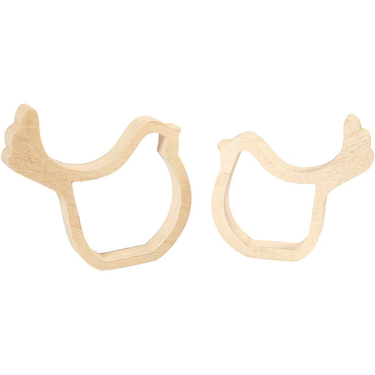 Creativ Company Hühner, H: 13 cm, T: 2 cm, B: 13 cm, 2 Stück 1 Box