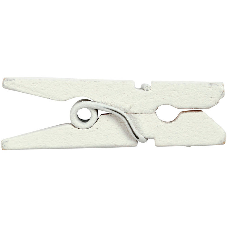 Creativ Company Mini-Wäscheklammern, L: 25 mm, B: 3 mm, weiß, 36 Stück 1 Box