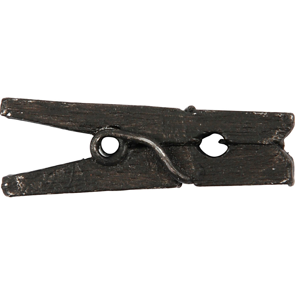 Creativ Company Mini-Wäscheklammern, L: 25 mm, B: 3 mm, schwarz, 36 Stück 1 Box
